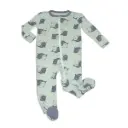 Silkberry Baby Bamboo Zip Up Footies WF4421 (Yin Yang Seals Print)