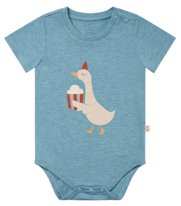 Nest Petite Revery Onesie Meadow Green-Popcorn Duck (3-6M)