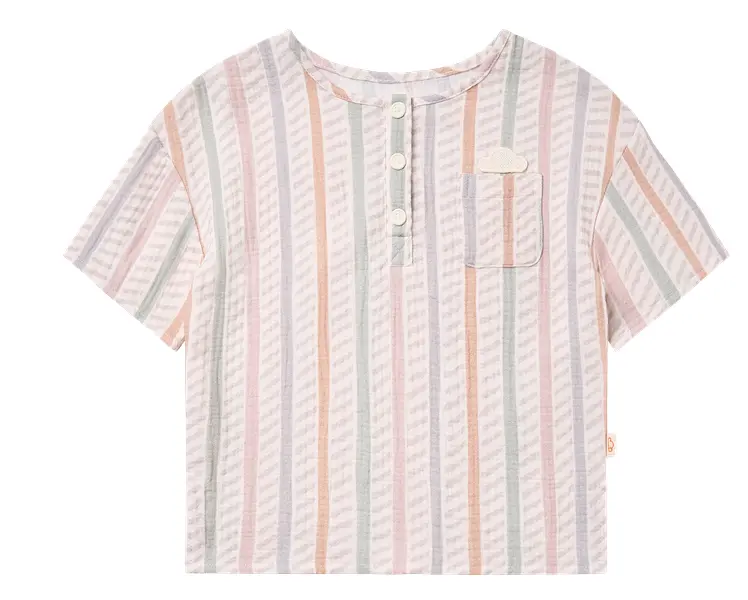 Nest Petite Revery Short Sleeve Tee - Caramel Stripes (18-24M)