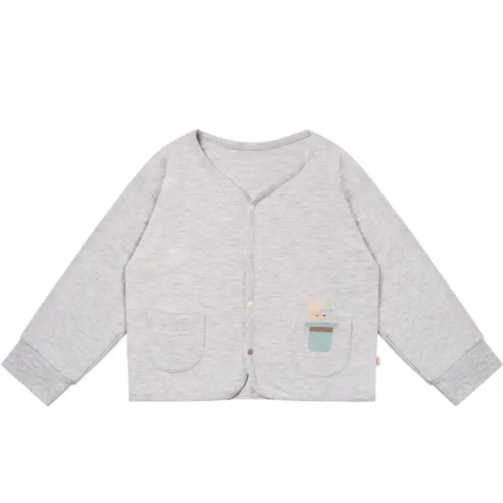 Nest Petite Revery Long Sleeves Cardigan - Fog Grey (18-24M)