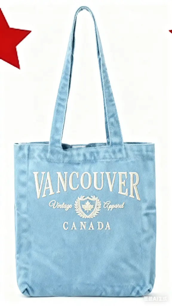 Attraction Tote Bag With Pocket - Light Jeans