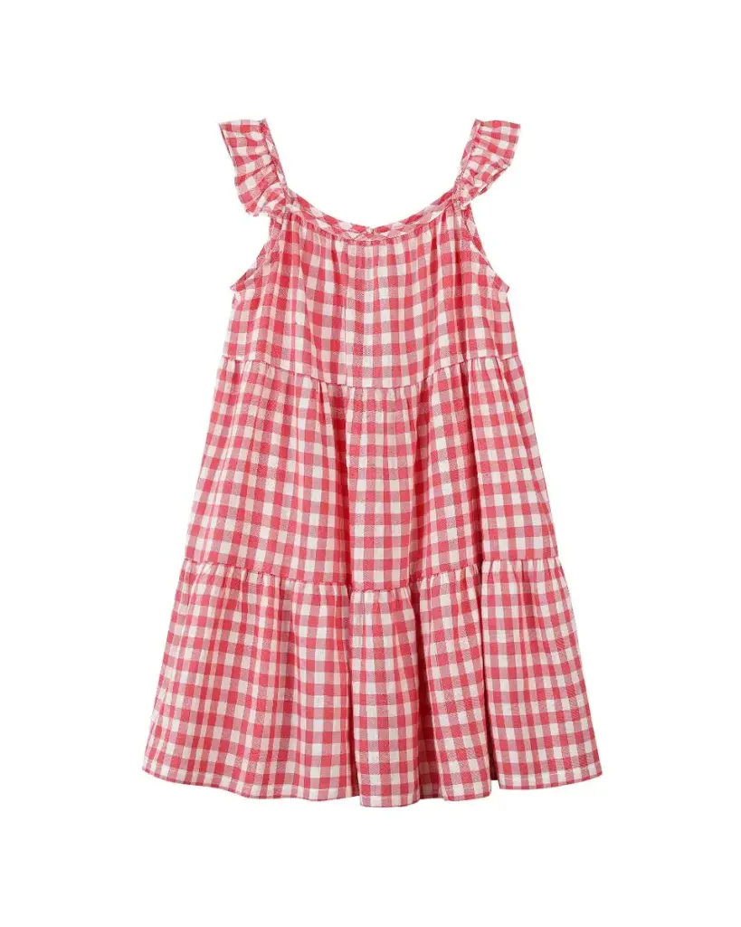 Vignette Dress (V1631A) - Red Gingham