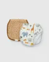 Loulou Lollipop Burp Cloth Set 2 Pack - Safari Jungle