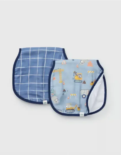 Loulou Lollipop Burp Cloth Set 2 Pack - Tiny Engineers