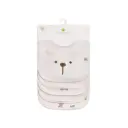 Piccolo 5 Milk Bib 3 Embroidered & 2 All Over Printed - Pink