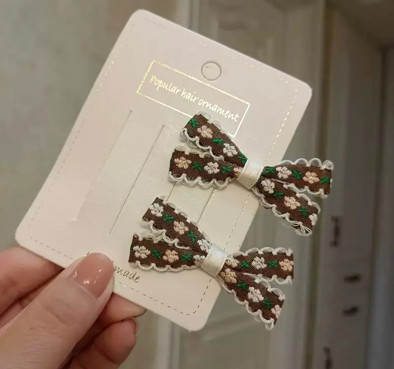 In Pink Hair Clip Handmade 2pc - 1232