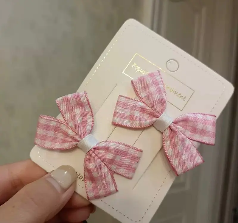 In Pink Hair Clip Handmade 2pc - 1238