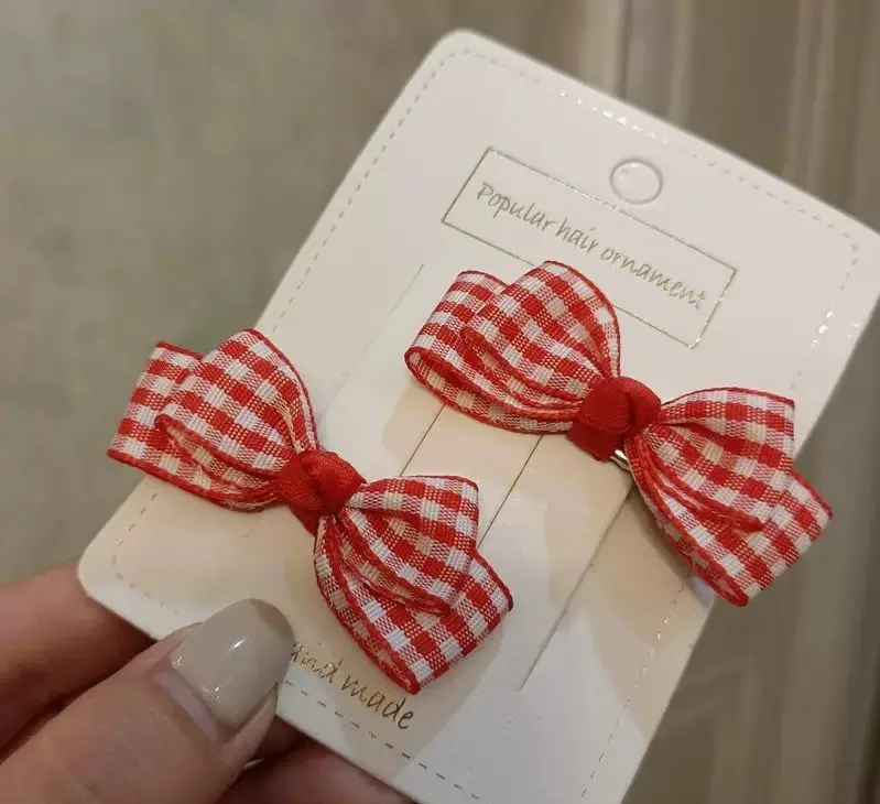 In Pink Hair Clip Handmade 2pc - 1239