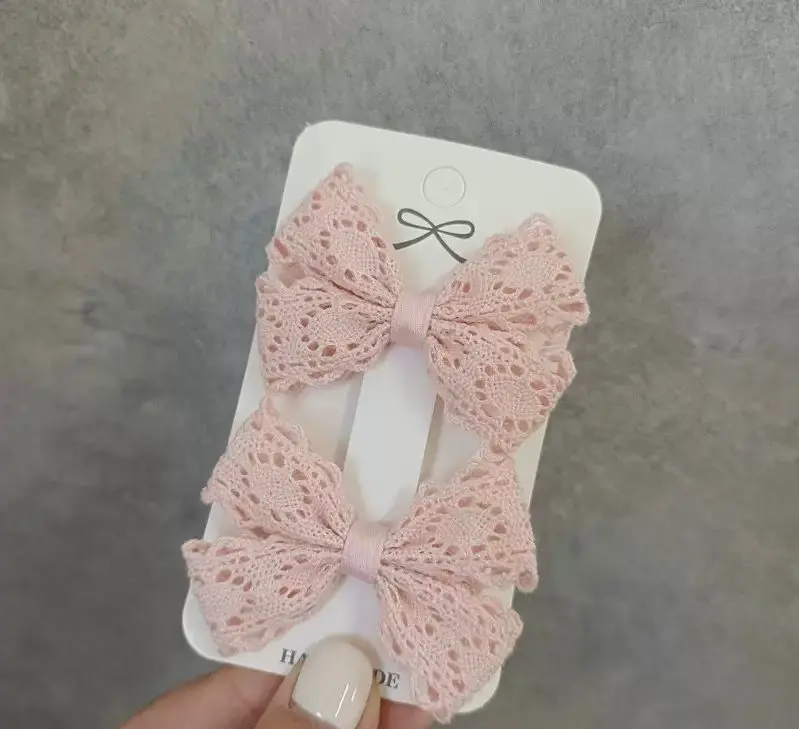 In Pink Hair Clip Handmade 2pc - 1247