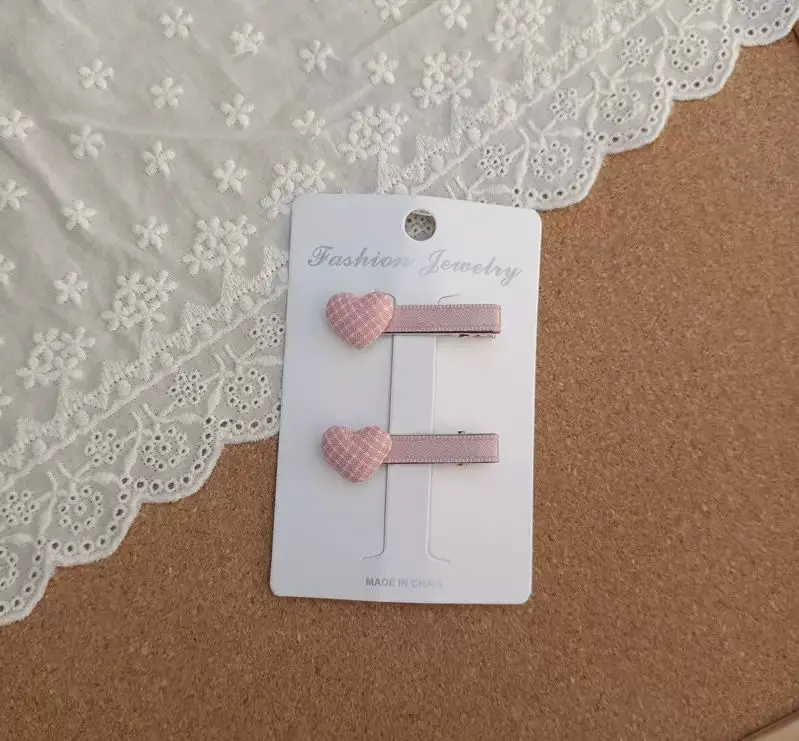 In Pink Hair Clip Handmade 2pc - 1244