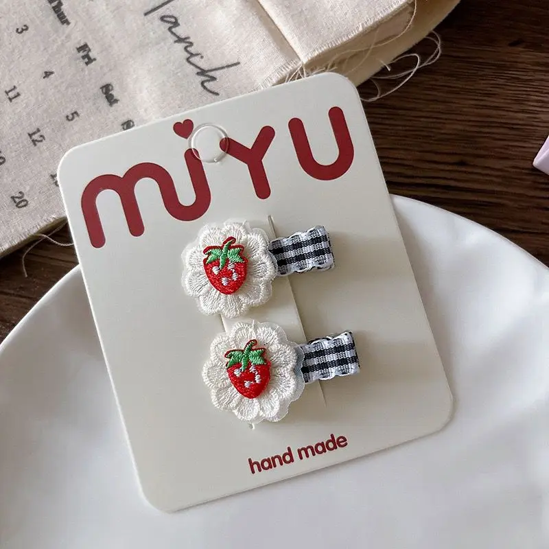 In Pink Hair Clip Handmade 2pc - 1253