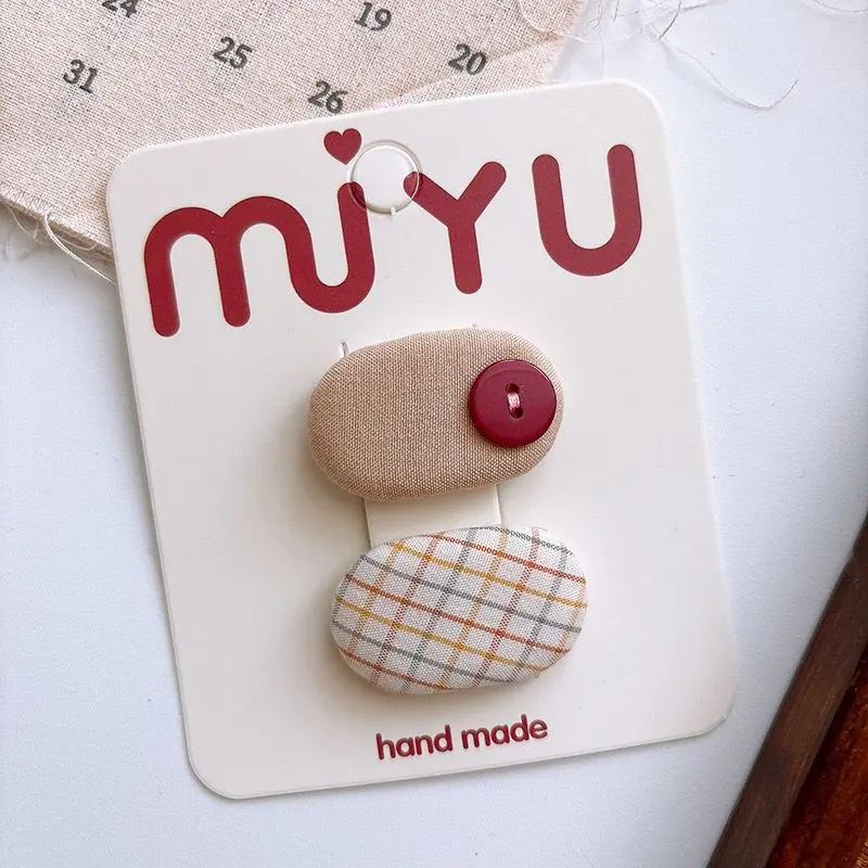 In Pink Hair Clip Handmade 2pc - 1257