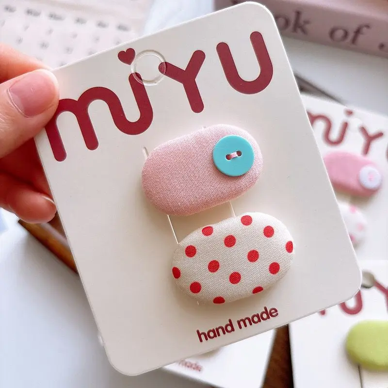 In Pink Hair Clip Handmade 2pc - 1258