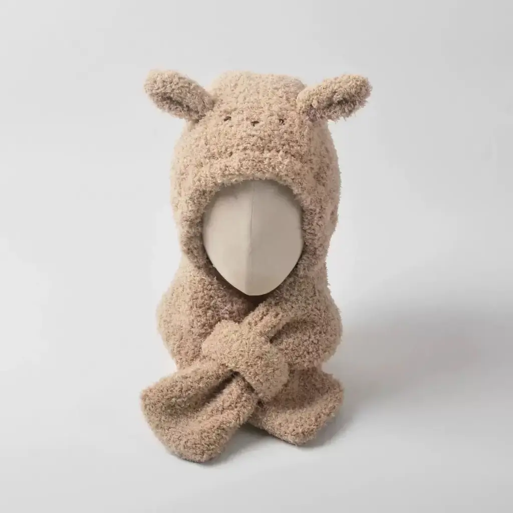 Moinmlon Winter Scarf Hat Bunny Dark - 4904 (S (6M-3Y))