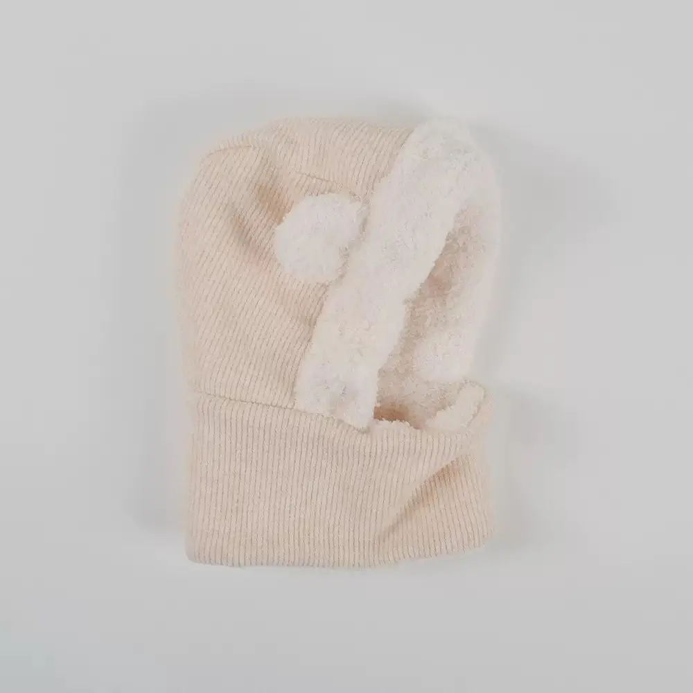 Moinmlon Winter Scarf Hat Bear Cream- 4901 (S (6M-3Y))