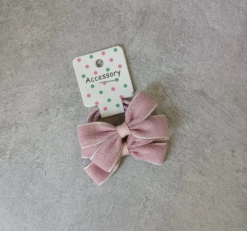 In Pink Hair Tie Handmade 2pc - 2663
