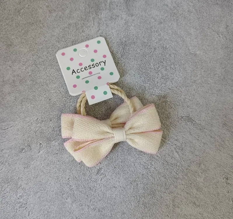 In Pink Hair Tie Handmade 2pc - 2666