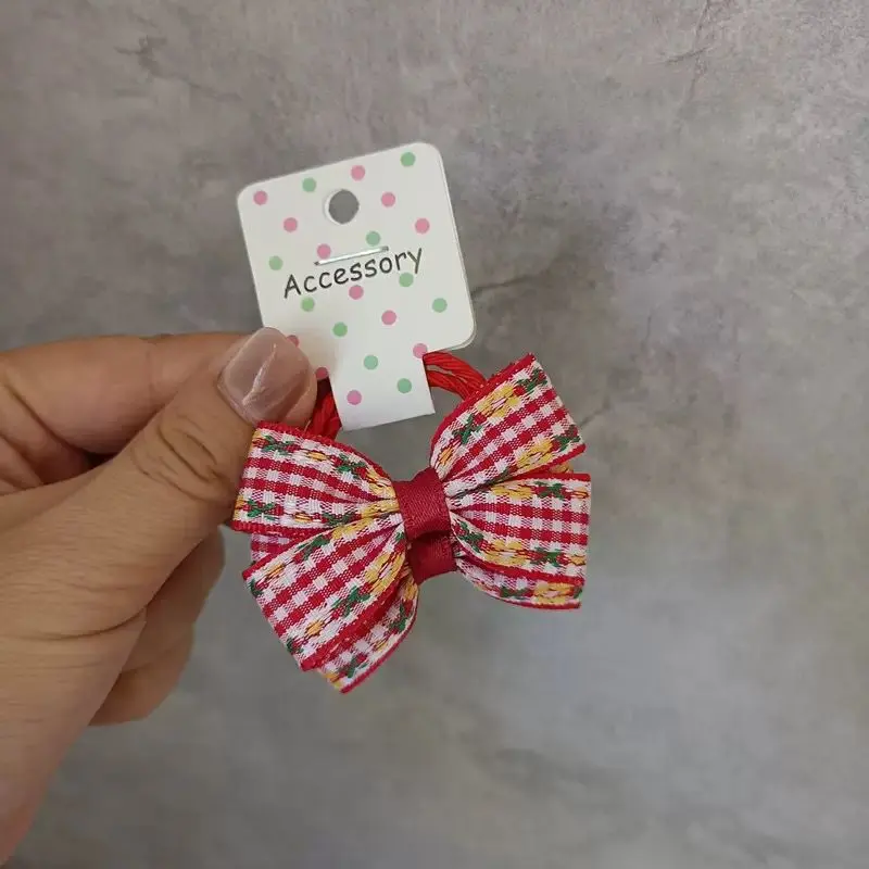 In Pink Hair Tie Handmade 2pc - 2675