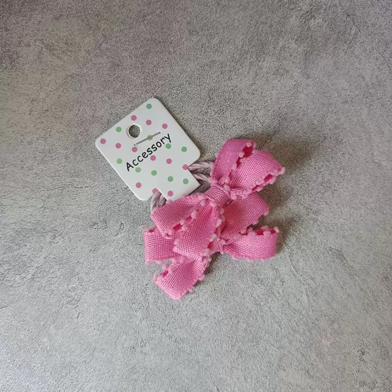 In Pink Hair Tie Handmade 2pc - 2681