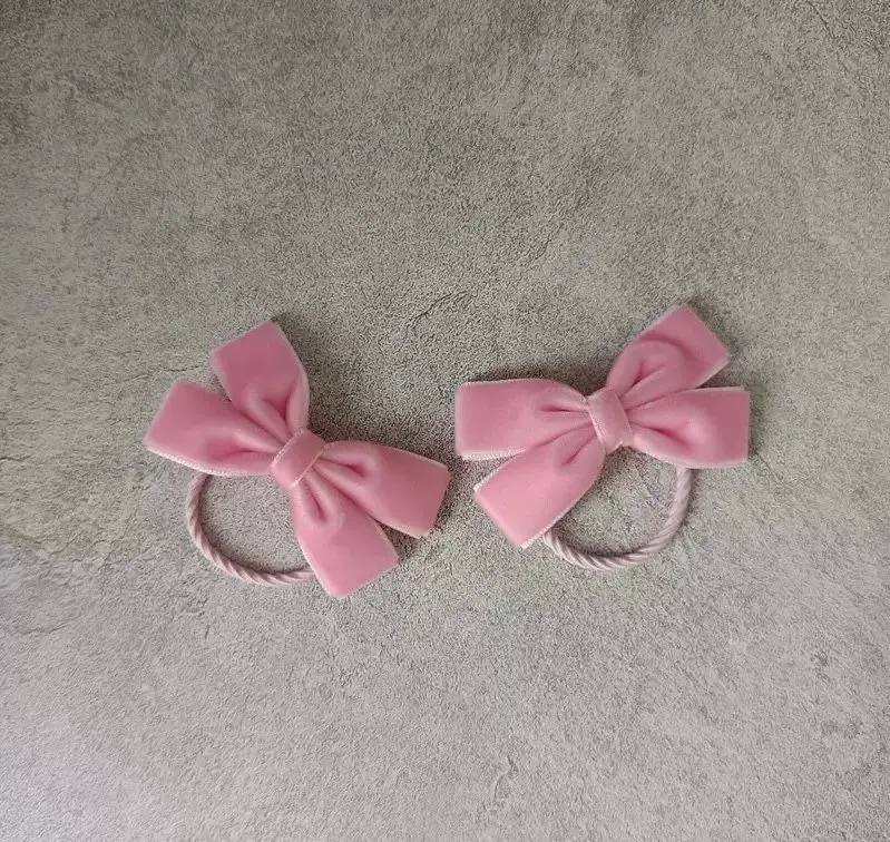 In Pink Hair Tie Handmade 2pc - 2682