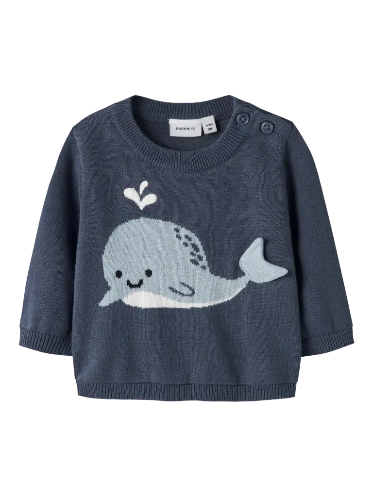Name It Sweater Vintage Indigo - Whale