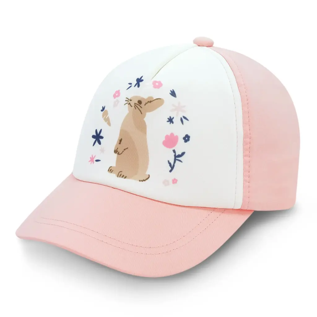 Jan & Jul Kids UV Baseball Caps | Bunny Flowers (M 6-24M)