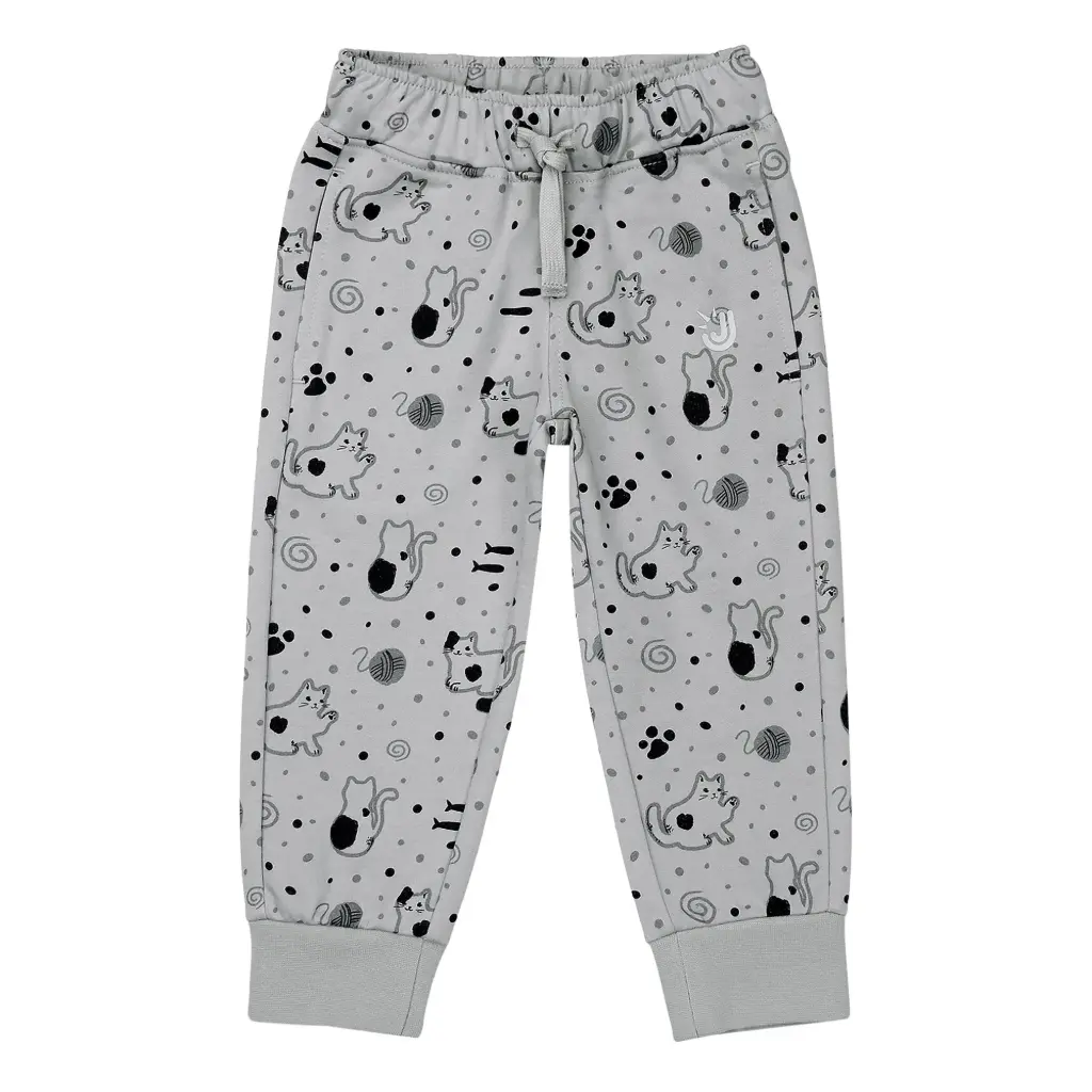Jan & Jul  Kids Lite Jogger Pants | Grey Cat