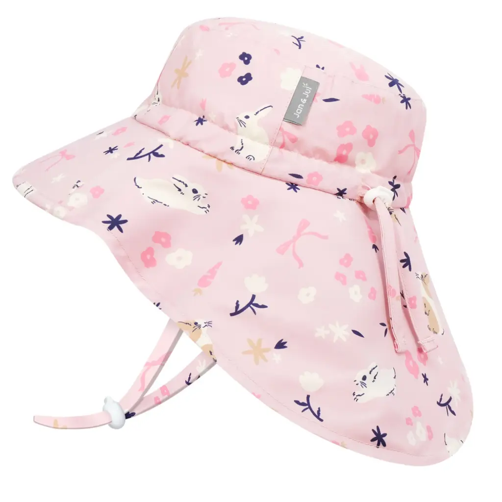 Jan & Jul Aqua Dry Adventure Hat - Bunny Flowers (S 0-6m)