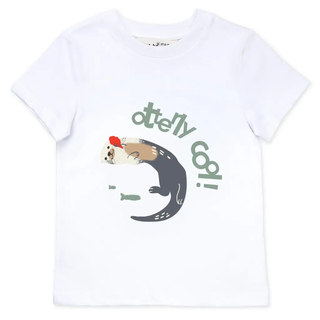 Jan & Jul Kids Cotton Graphic T-Shirt | Otter (1Y)