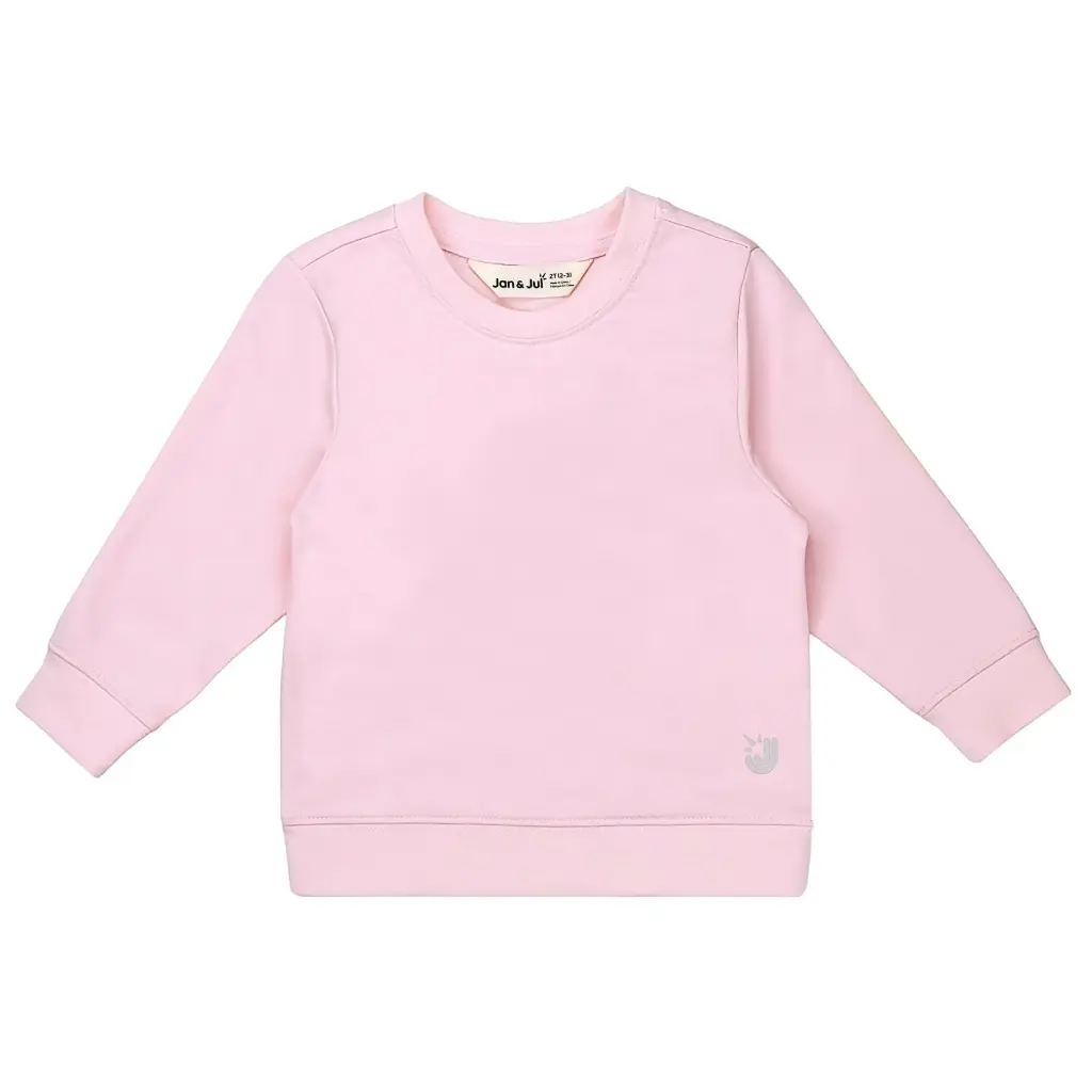 Jan & Jul Kids Lite Sweatshirt | Soft Pink (1Y)