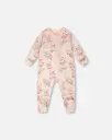 Deux Par Deux Organic Cotton Baby One-Piece Pyjama - Pale Pink Bear