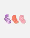 Deux Par Deux Socks (3 Pairs) - Striped Mauve
