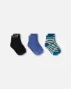 Deux Par Deux Socks (3 Pairs) - Striped Green