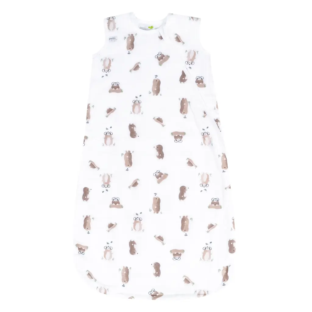 Perlimpinpin Cotton Muslin Sleep Sack - Moles (0.7 tog) (0-6M)