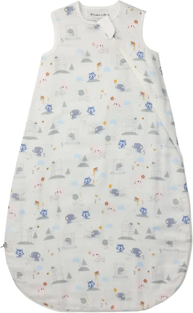 Loulou Lollipop Muslin Lightweight Sleep Bag - Mini Mathletes (0.5 Tog) (0-6M)