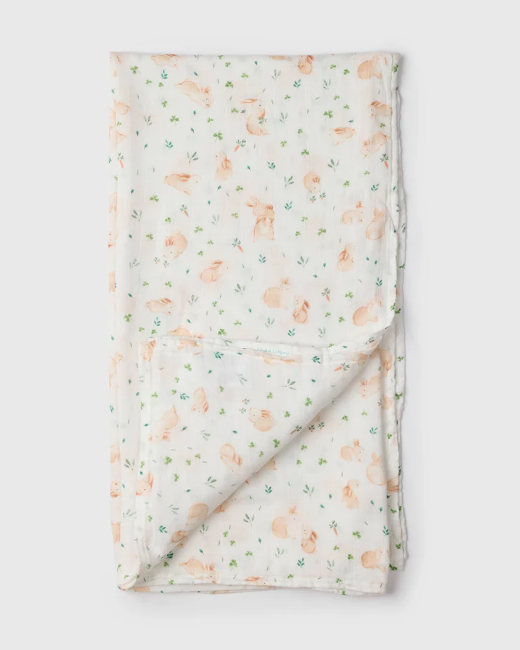 Loulou Lollipop Muslin Swaddle - Bunny Meadow