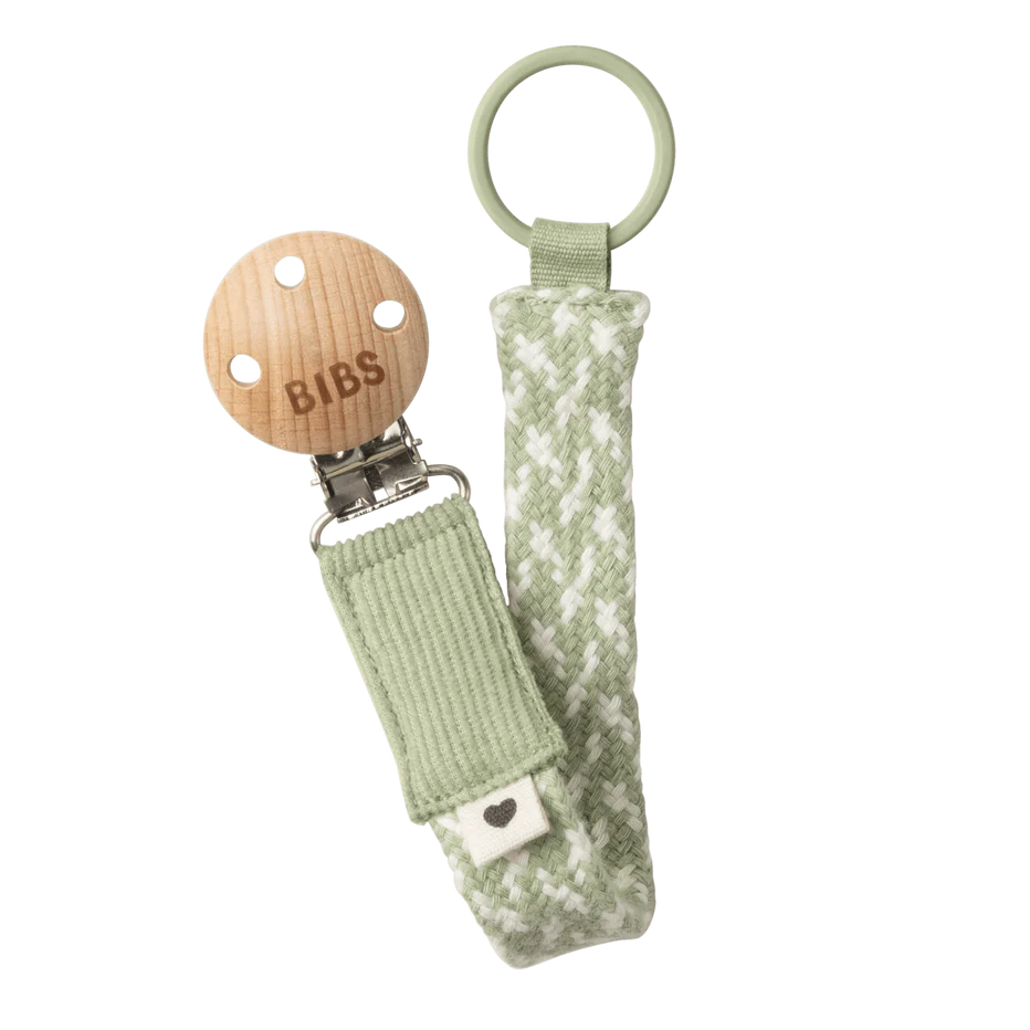 BIBS Pacifier Clip Sage / Ivory