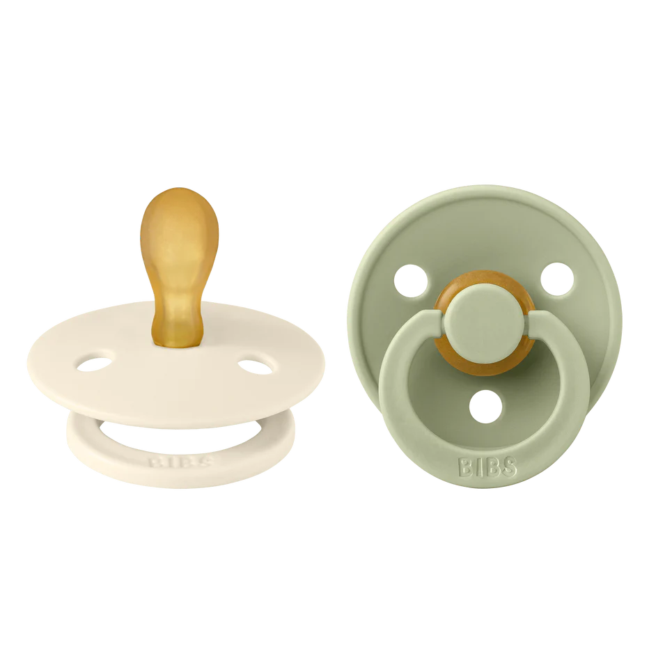BIBS Pacifier Original COLOUR Latex 2 PK Symmetrical Ivory / Sage