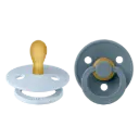 BIBS Pacifier Original COLOUR Latex 2 PK Symmetrical Baby Blue / Petrol