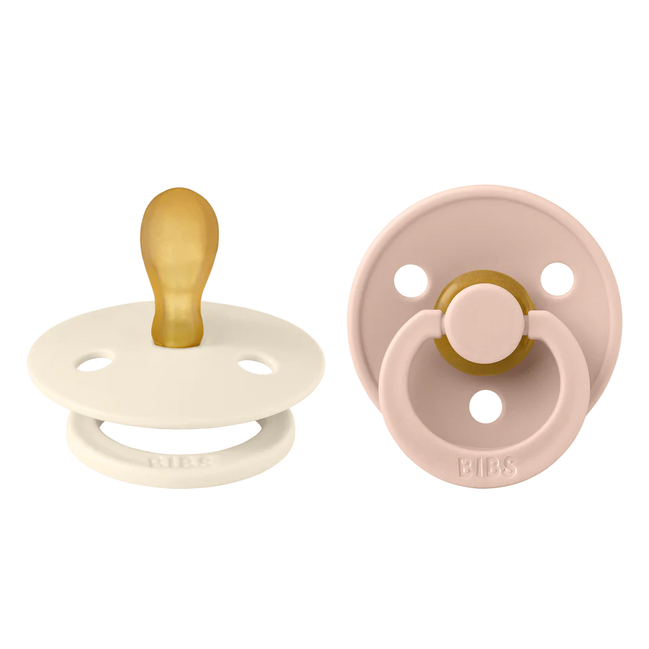 BIBS Pacifier Original COLOUR Latex 2 PK Symmetrical Ivory / Blush