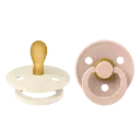 BIBS Pacifier Original COLOUR Latex 2 PK Symmetrical Ivory / Blush