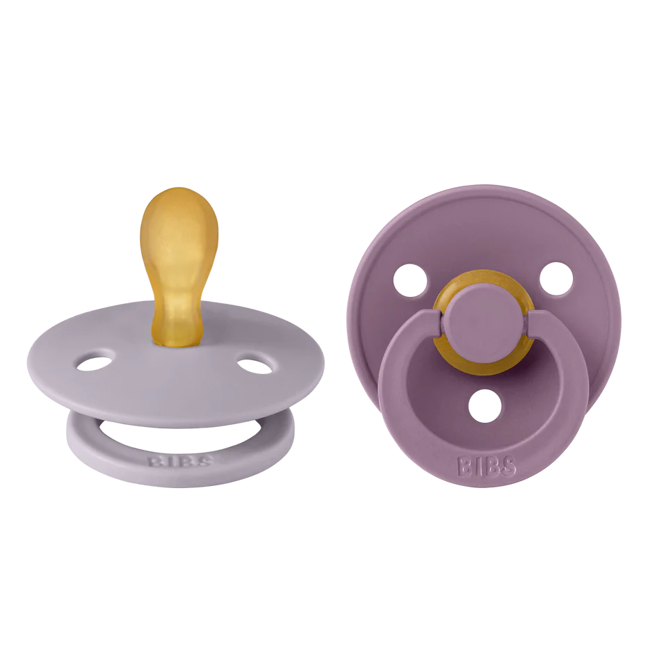 BIBS Pacifier Original COLOUR Latex 2 PK Symmetrical Fossil Grey / Mauve
