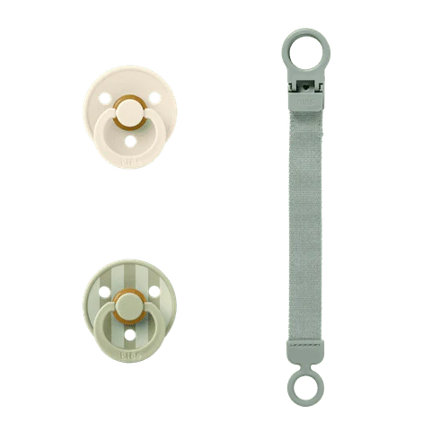 BIBS Colour Pacifier & Loop Clip Gift Set - Sage