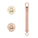 BIBS Colour Pacifier & Loop Clip Gift Set - Blush