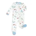 Silkberry Baby Bamboo Footies with Two Way Zipper - Moose Woods Print