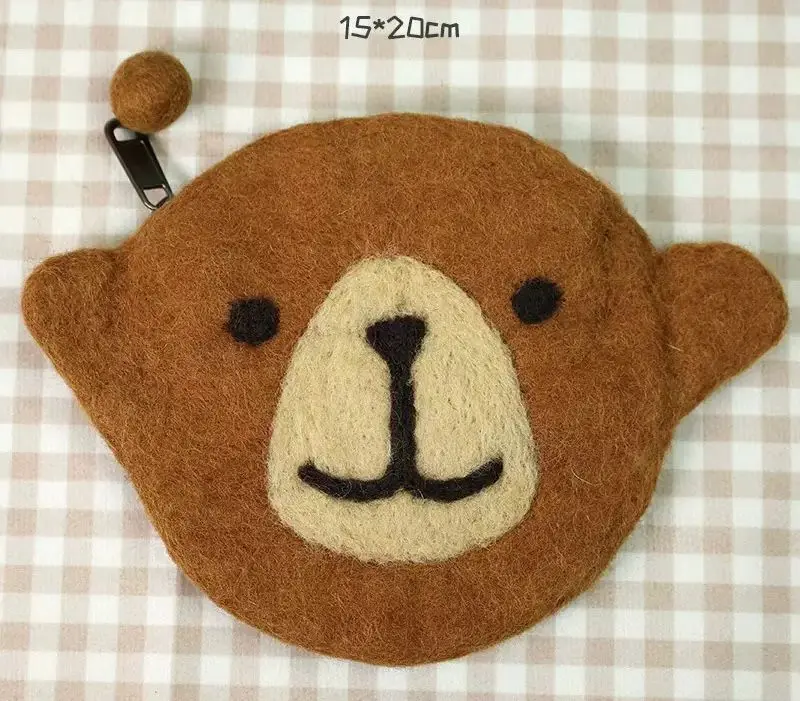 Handmade Wool Felt Purse - Bear