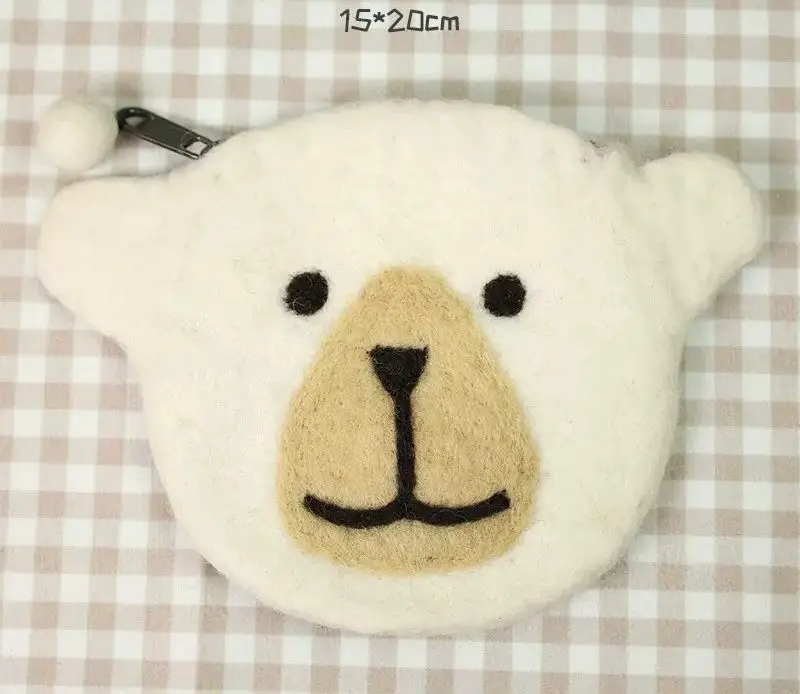 Handmade Wool Felt Purse - Polar Bear