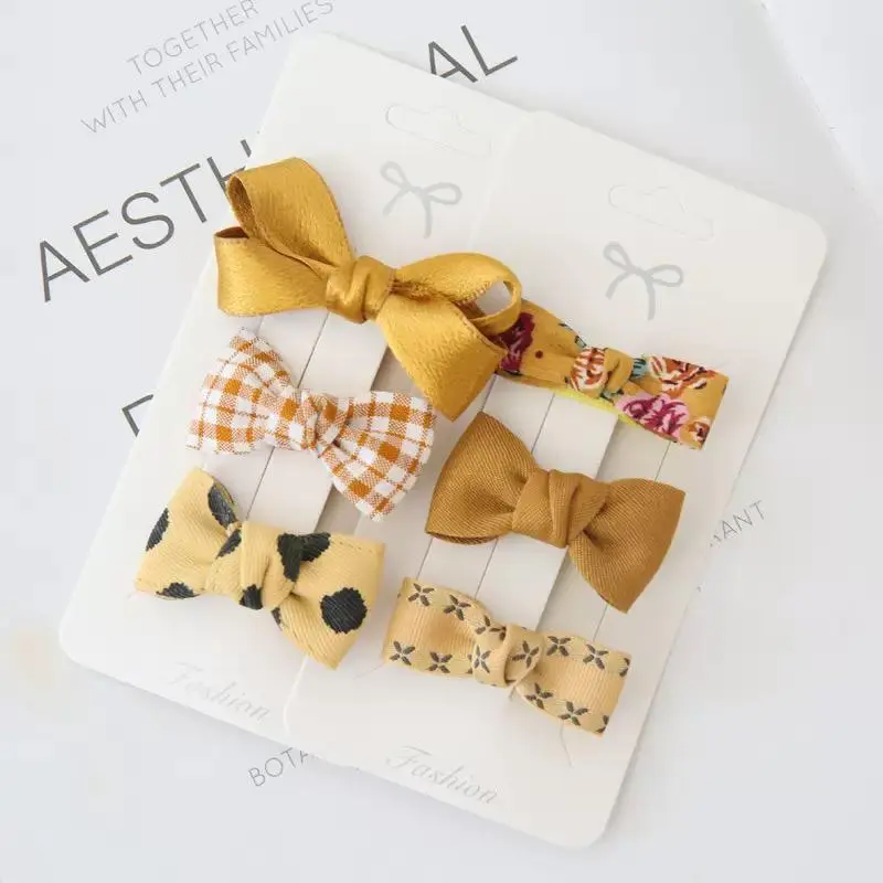 In Pink Hair Clip Handmade 3pc - Yellow Right