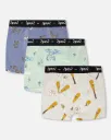 Deux Par Deux Organic Cotton Printed Adventure Boxers Pack Of 3 - Baseballs