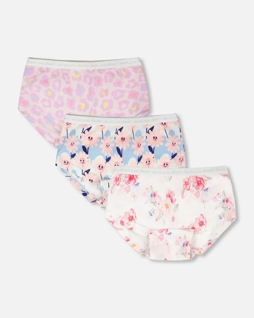 Deux Par Deux Organic Cotton Printed Adventure Boxers Pack Of 3 - Florals (2/3)
